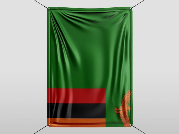 Zambia flagi renderowania 3D Izolowane i białe tło