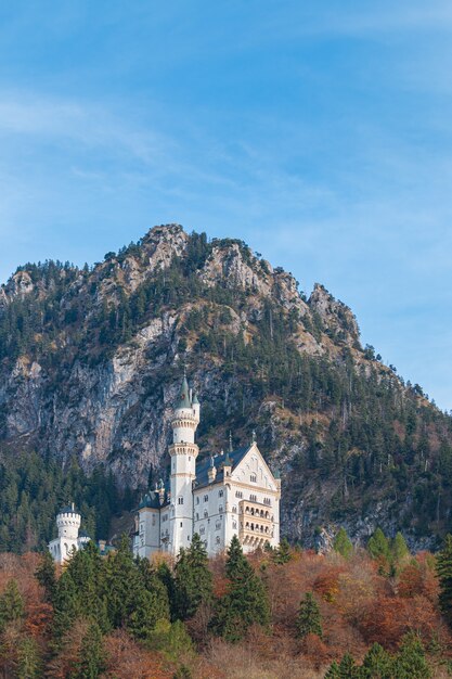 Zamek Neuschwanstein jesienią, Füssen, Bawaria, Niemcy