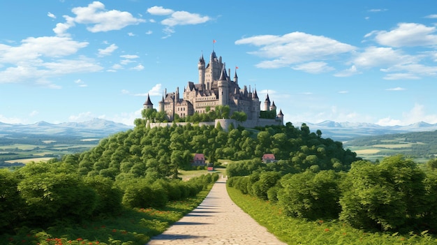 zamek romaniabeach w wysokiej rozdzielczości fotograficzny kreatywny obraz