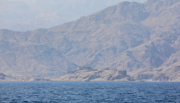 Zamek Salah El Din na wyspie Farun w Zatoce AkabaRed SeaTabaEgipt