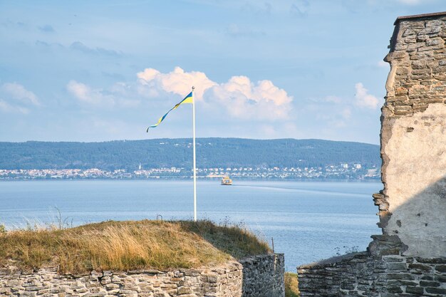 Zamek Visingsborg w Szwecji na wyspie Visingso w Ruinach jeziora Vaterm