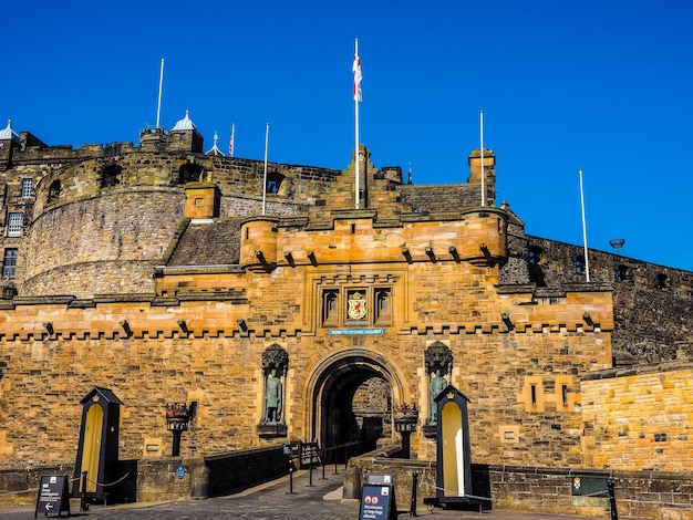Zamek w Edynburgu HDR w Szkocji