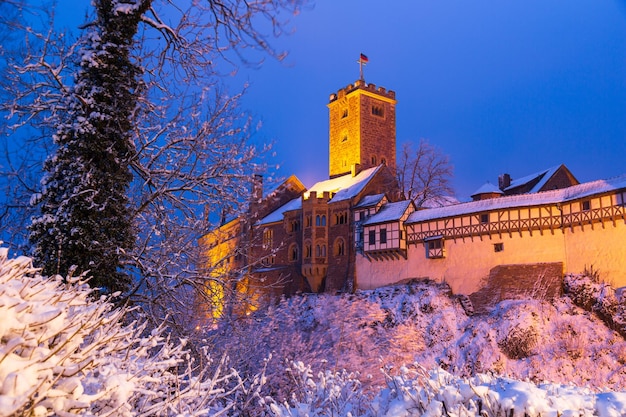 Zamek Wartburg w Lesie Turyńskim w pobliżu Eisenach