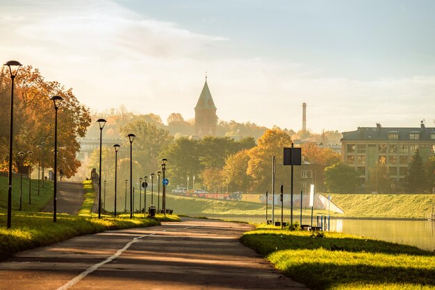 Zamek Wawel słynny punkt orientacyjny w Krakowie Polska Krajobraz na wybrzeżu rzeki Wisla