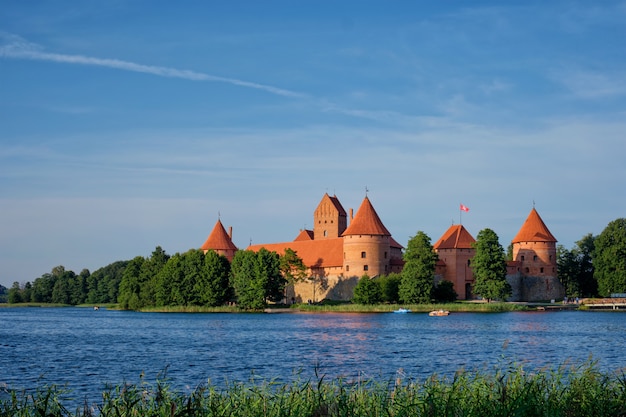 Zamek wyspa Troki w jeziorze Galve, Litwa
