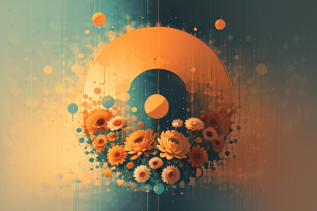 Zamglone streszczenie chryzantemy słonecznika kwiaty projekt biznes plakat tło ilustracja