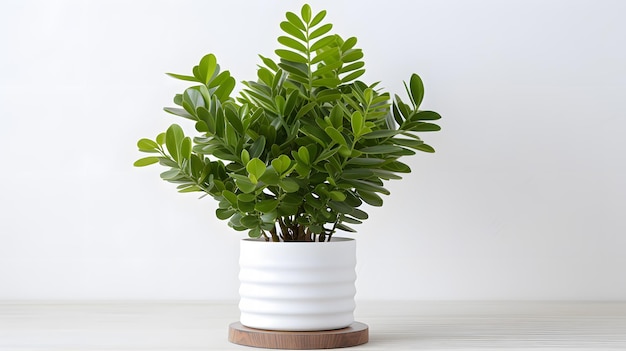 Zamioculcas zamiifolia lub zz roślina w białym kwiacie