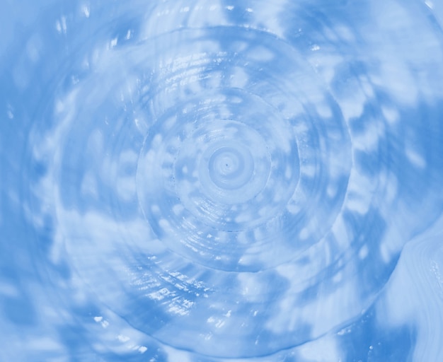 Zamknięta spirala i tekstury króla Helmet Conch muszli w kolorze jasnoniebieskim, na tle