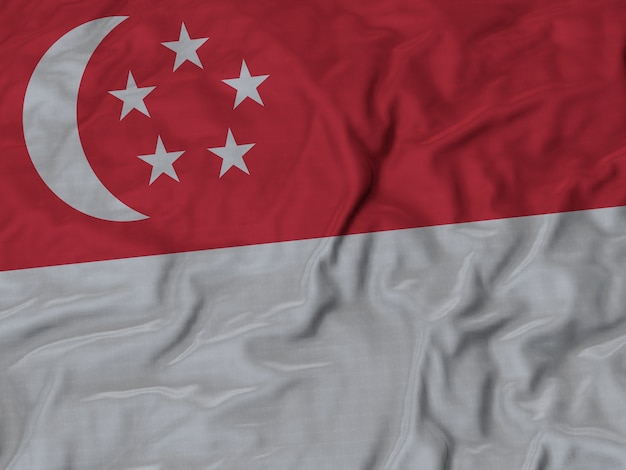 Zamknij się flaga potargane Singapur