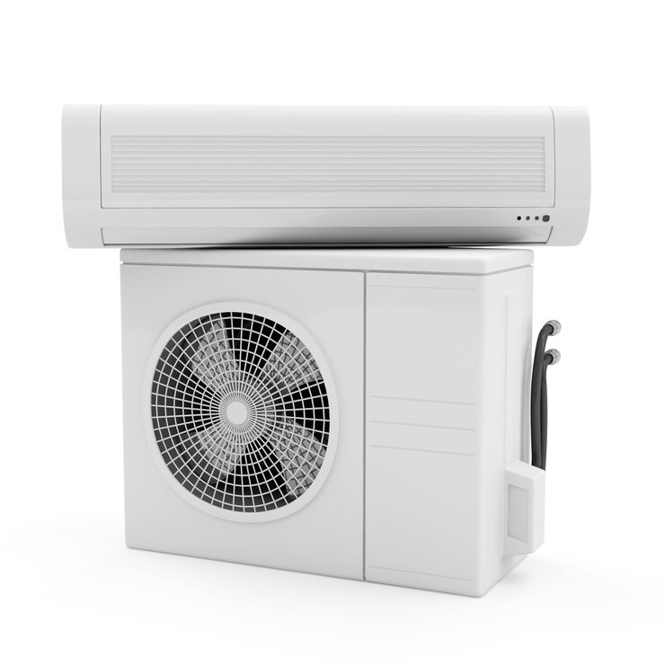 Zamknij się na system klimatyzacji na białym tle
