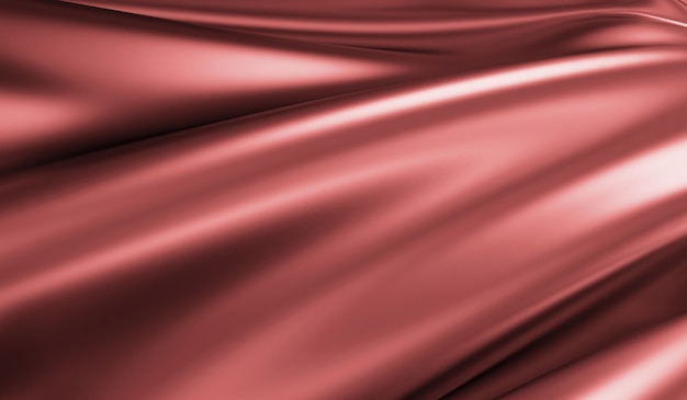 Zdjęcie zamknij widok na rippled red silk fabric w renderowaniu 3d