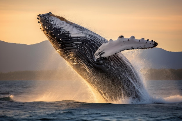 Zamroź elegancję włamującego się wieloryba garbatego