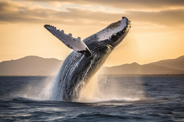 Zamroź elegancję włamującego się wieloryba grzbietowego