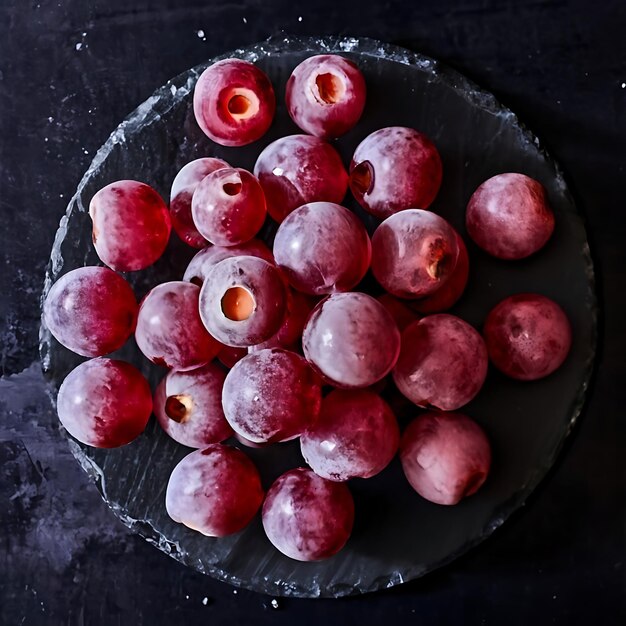 Zdjęcie zamrożone owoce na kuchennym stole profesjonalna fotografia żywności