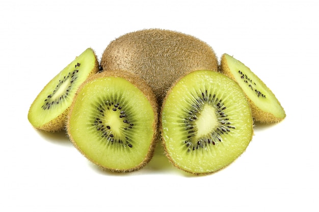 Zamyka w górę makro- kiwi owocowych plasterków ciie odosobnionego