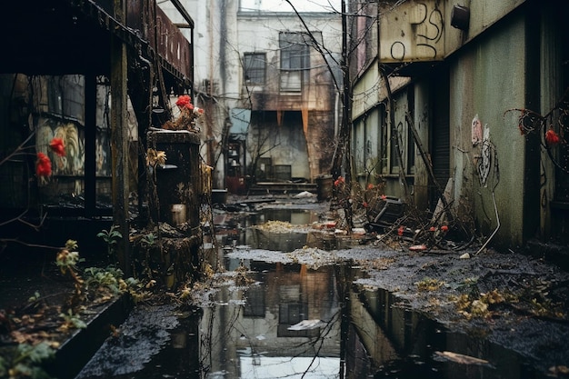 Zdjęcie zanikające echa melancholijne piękno miejskiego rozkładu