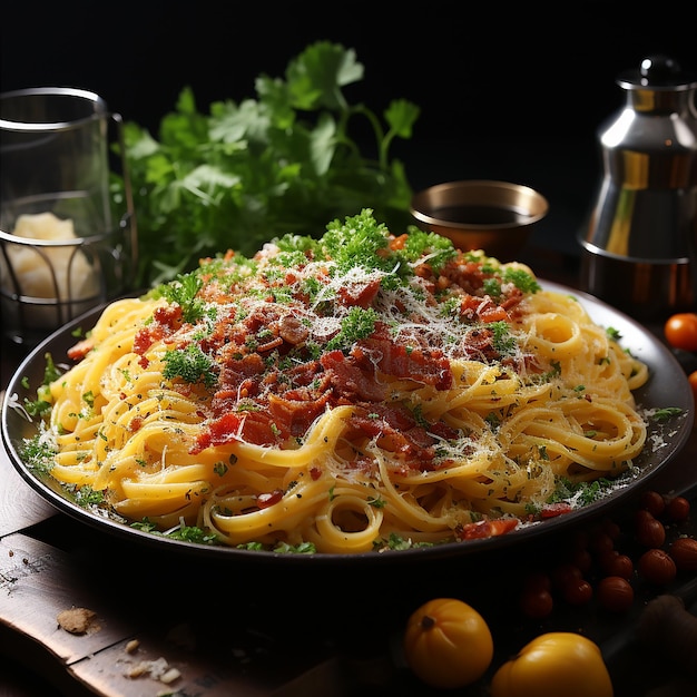 Zanurz się w szczęściu włoskiego spaghetti carbonara