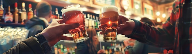 Zdjęcie zanurz się w tętniącej życiem atmosferze baru, gdzie młode duchy ożywają przy piwach