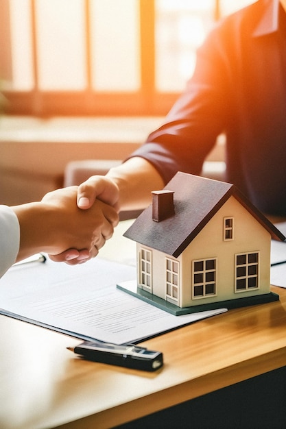 Zdjęcie zapieczętowanie umowy agent nieruchomości zapewnia sprawne podpisanie umowy kupna-sprzedaży domu