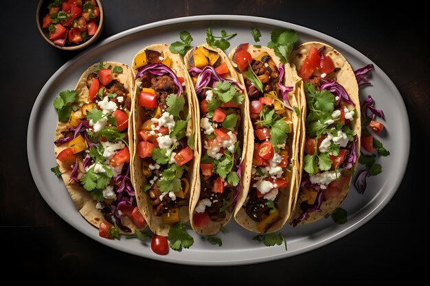 Zapiekany Veggie Tacos kolacja Receptura Zdjęcie żywności