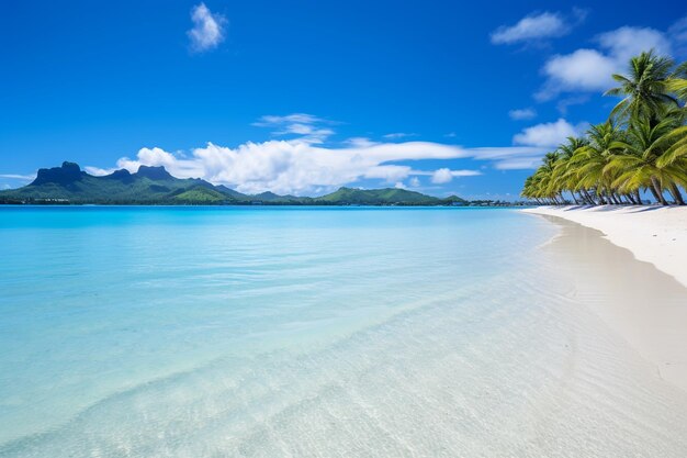 Zapierająca dech w piersiach plaża Bora Bora w tropikalnym raju