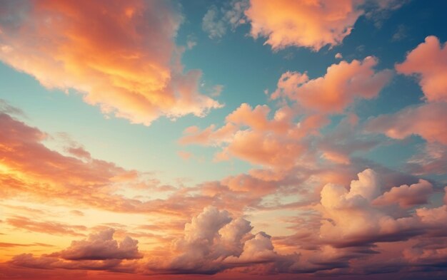 Zapierająca dech w piersiach scena nieba, uchwycająca zarówno zachód, jak i wschód słońca z chmurami