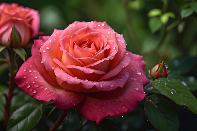 Zapierające dech w piersiach HD zbliżenie żywej róży w pełnym rozkwicie