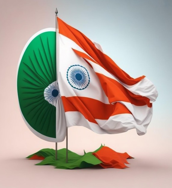 Zdjęcie zaprezentuj trójkolorową flagę indii w wyjątkowy i kreatywny sposób