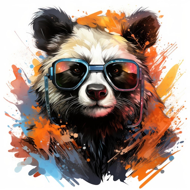 Zaprojektuj fajną i uroczą pandę noszącą okulary przeciwsłoneczne