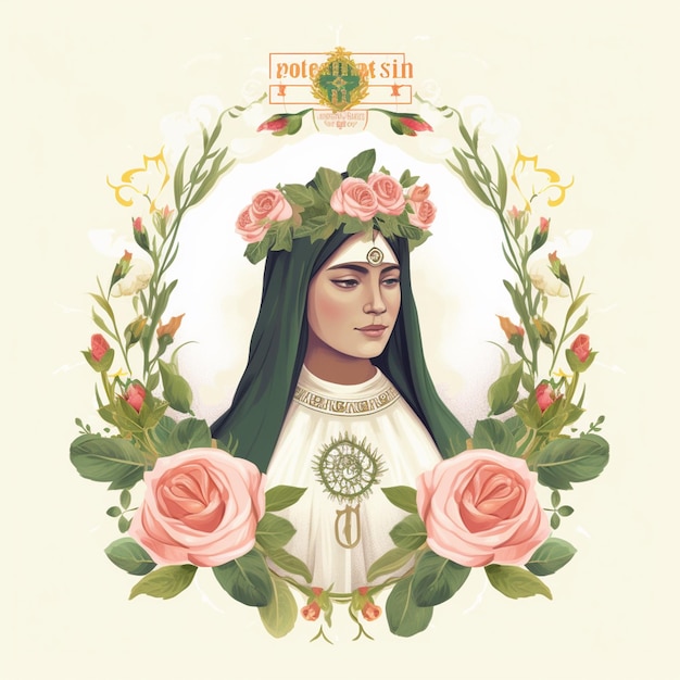 Zdjęcie zaprojektuj ilustrację postaci dziewicy św. róży z limy