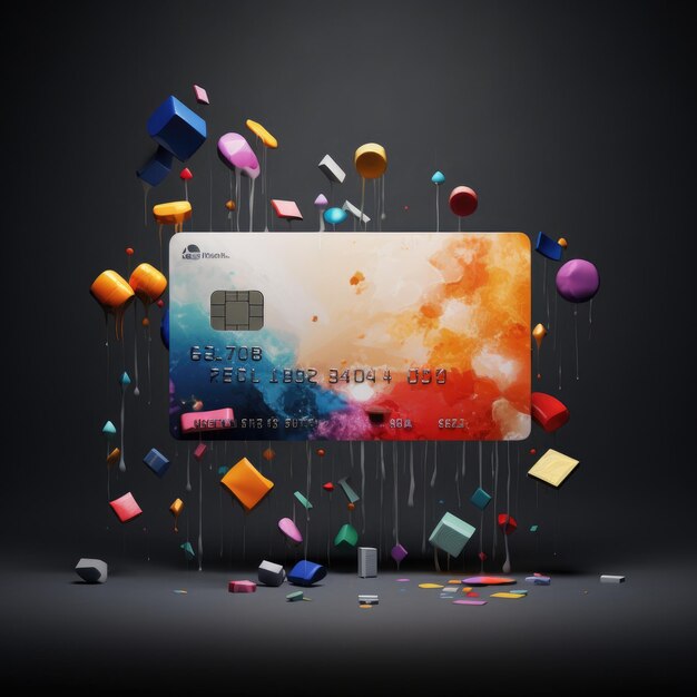 Zaprojektuj kartę kredytową lub debetową na jasnym tle Generatywna sztuczna inteligencja
