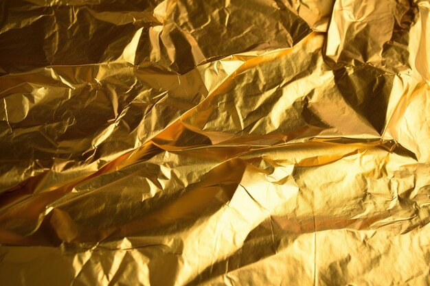 Zaprojektuj przestrzeń złota zmięta folia papier teksturowanej tło