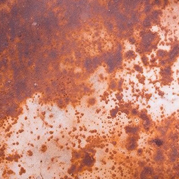 Zdjęcie zardzewiała powierzchnia blachy z rdzą i białą farbą generatywną ai