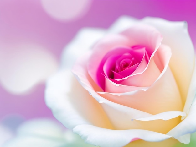 Zarumieniona róża rozkoszuje się abstrakcyjnym tłem w eleganckich różowych odcieniach