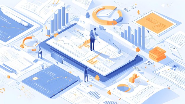 Zarządzanie finansami przedsiębiorstwa 3D Flat Icon Concept for Budgeting Revenue Forecasting and Pro