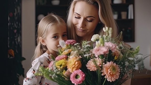 Zaskocz swoją mamę pięknym bukietem kwiatów, który odzwierciedla jej wyjątkową osobowość i styl. Wygenerowane przez AI