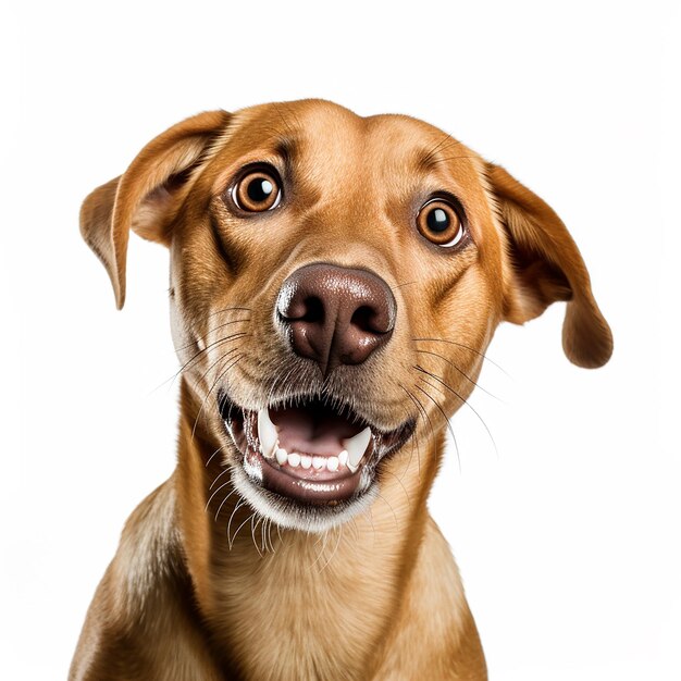 Zdjęcie zaskoczony i radosny pies