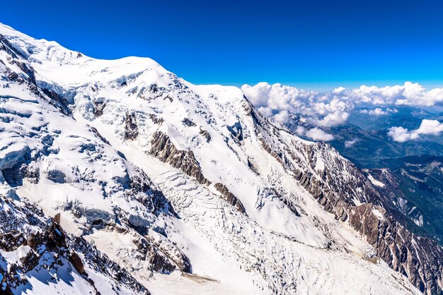 Zaśnieżone Góry Chamonix Mont Blanc Hautealpy Sabaudzkie Francja