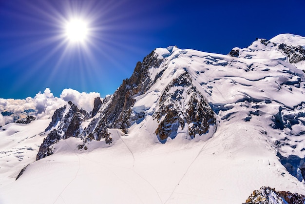 Zaśnieżone Góry Chamonix Mont Blanc Hautealpy Sabaudzkie Francja