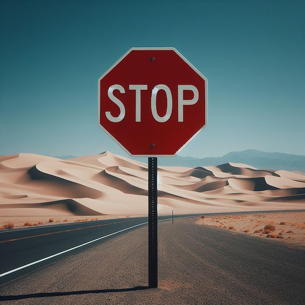 Zatrzymaj się przy pustynnej drodze.