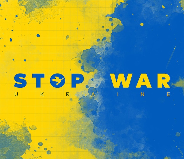 Zatrzymaj Wojnę Szablon Banera Wsparcia Dla Ukrainy