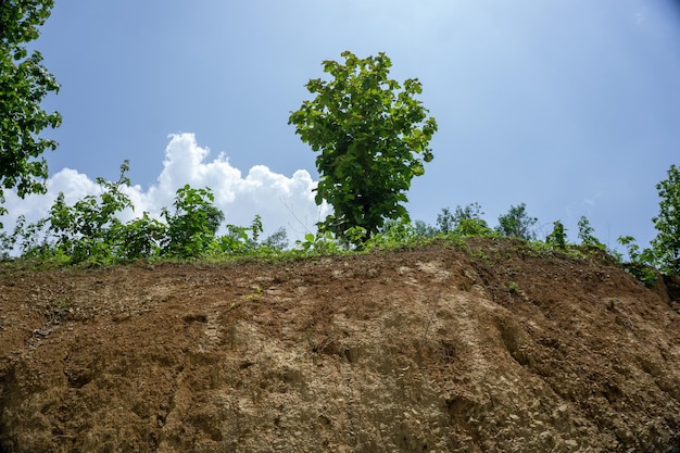 Zdjęcie zawalony górzysty region bangladeszu obrazy osunięć ziemi w porze monsunowej zdjęcie zrobione z chittagong bandarban bangladesz