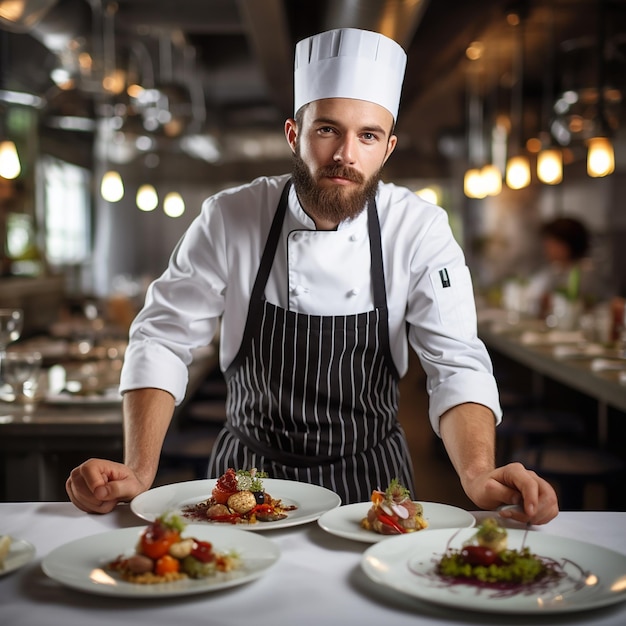 Zawodowe miejsce pracy szefa kuchni w kuchni restauracji Z bliska widok człowieka ręcznie mieszającego zupę