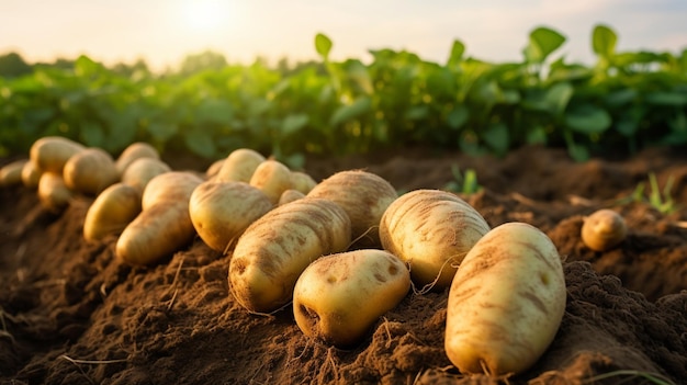 Zbierane ziemniaki na polu