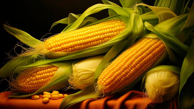 Zbior dojrzałej kukurydzy Selektywne skupienie Żywność