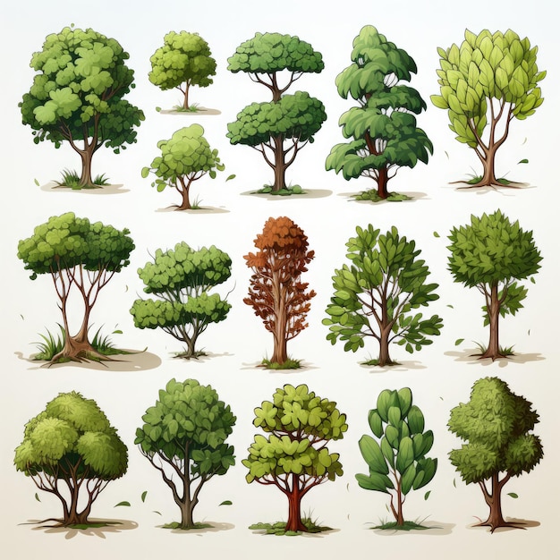 Zdjęcie zbiór drzew, w tym jeden, który ma słowo quot drzew quot