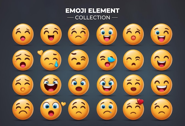 Zdjęcie zbiór elementów emoji