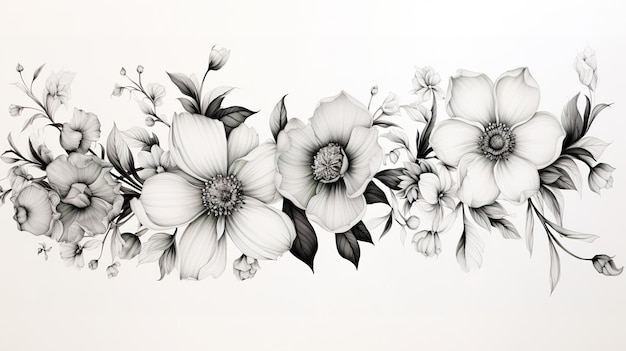 Zbiór kwiatów na białym tle koncepcja ślubu Zaproszenie na ślub i karty