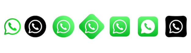 Zbiór Różnych Ikon Internetowych Whatsapp Logo Mediów Społecznościowych Grafika Liniowa I Płaski Styl Izolowany Na Białym Tle Ikona Linii Wektorowej Dla Biznesu I Reklamy