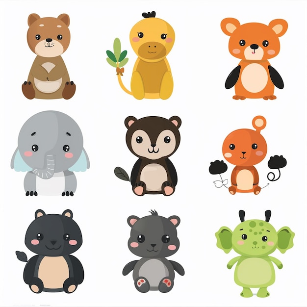 Zbiór zwierząt, z których jeden nazywa się koala.